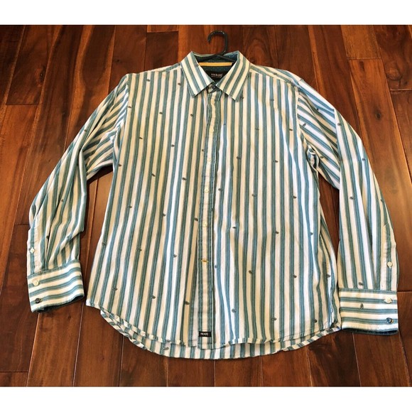Nick (It) Other - Nick (It) It Men's L Green Paisley Striped Long Sleeve Button Down Shirt
